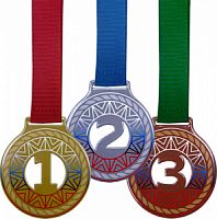 Комплект медалей Милодар 70мм с лентами КС3 1,2,3 место